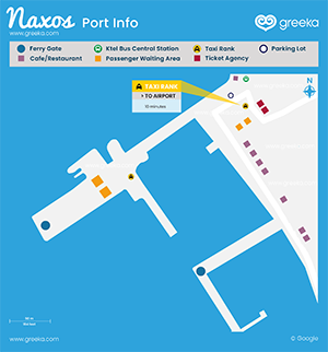 Map of Naxos port
