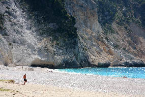 Myrtos, one of the mostt impressive beaches of Kefalonia