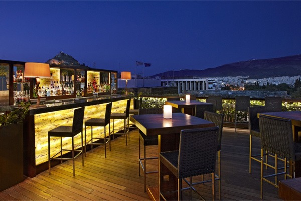 Roof garden bars in Athens: Grand Bretagne