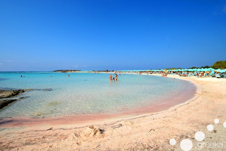 Elafonissi beach in Crete with the famous pink sand