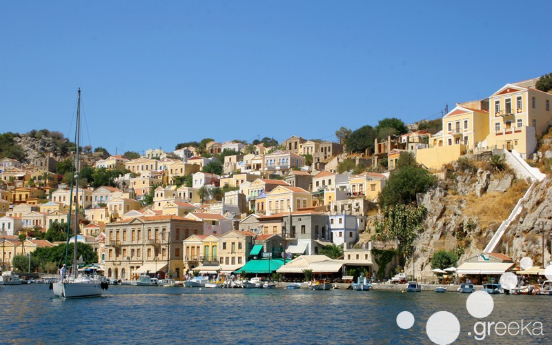 Simi island day from from Rhodes