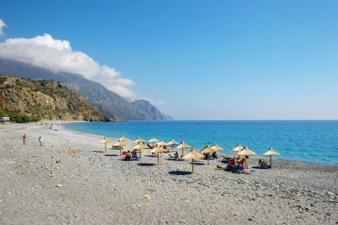 Relaxing moments on Sougia beach.