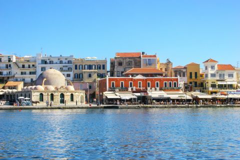 Approaching the port of Chania.