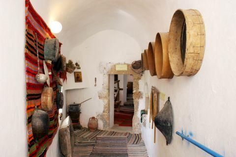 Folklore exhibits in the museum of the Monastery of Virgin Mary Chrissoskalitissa