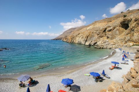 Relaxing moments on Sfakia beach.