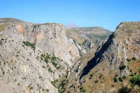 Mountainous view. Prassies region in Chania, Crete.