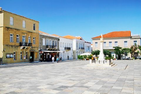 A central square in Chora, Andros.