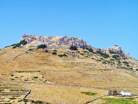 Mountainous landscape. Exo Vouni village, Andros.