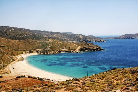 Remote and with no tourist facilities, Pyrgos beach is an ideal spot for those who search some privacy.