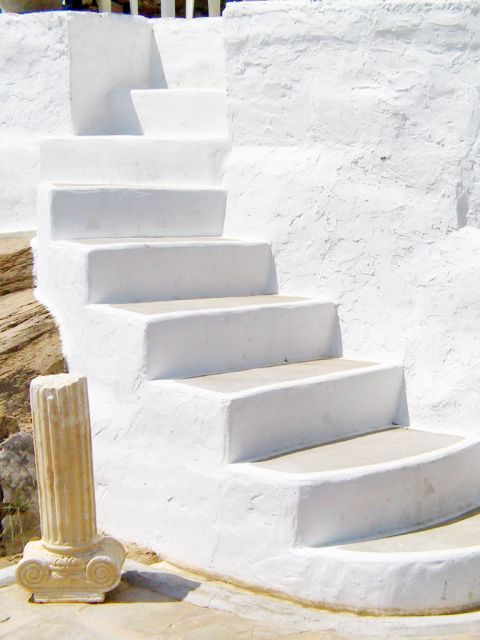 Whitewashed staircase
