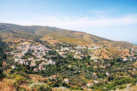 View of Stenies village, Andros.