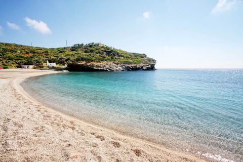 Soft sand and crystal clear waters. Vitali beach, Andros.