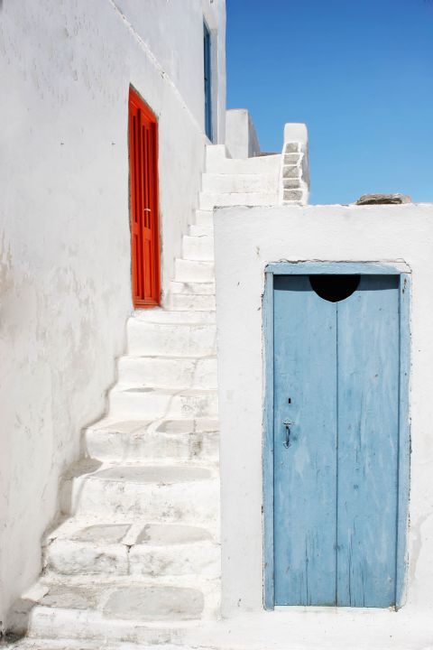 The stairs of a traditional cycladic house