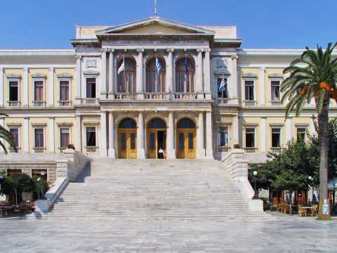 The Town Hall of Syros. Miaouli square, Ermoupolis.