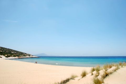 Sandy shore. Pyrgaki beach, Naxos.