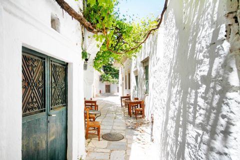 Traditional, Cycladic houses. Driopida village, Kythnos.