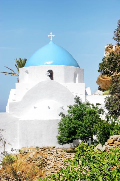 A church in white and blue colors. Chora, Ios.
