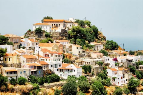 Ioulida village, also known as Chora, is built on a mountainside.