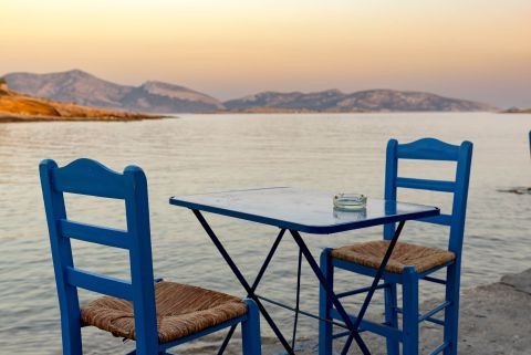Tranquil moments on the beachfront of Chora, Koufonisia.