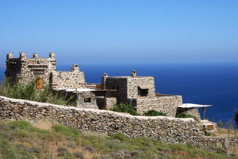 Stone-built villa overlooking the Aegean Sea