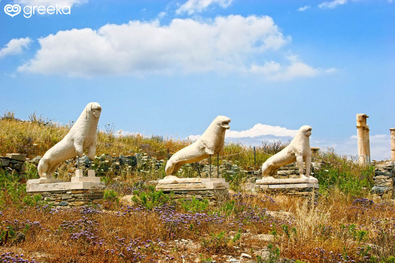 The marble lions of Delos sacret islet