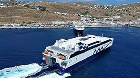 Ferry of Seajets from Piraeus Port in Athens
