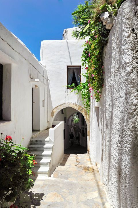 Whitewashed houses and narrow paths.