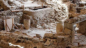 The ruins of Akrotiri Minoan Site