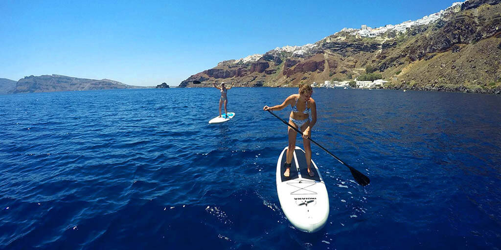 SUP in Oia, a amazing way to view the Caldera