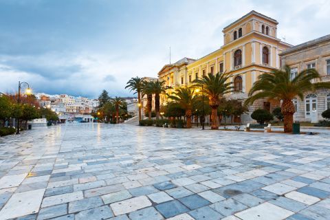 Miaouli square. Ermoupolis, Syros.