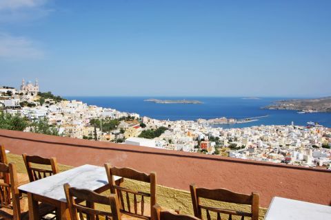 Beautiful view over Syros from Vamvakari square.
