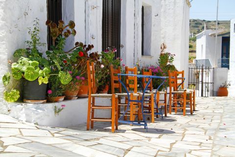 A traditional kafenio in Kampos village, Tinos.