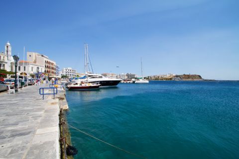 At the main port of Tinos.