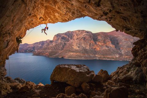 Climbing on the caves of Kalymnos