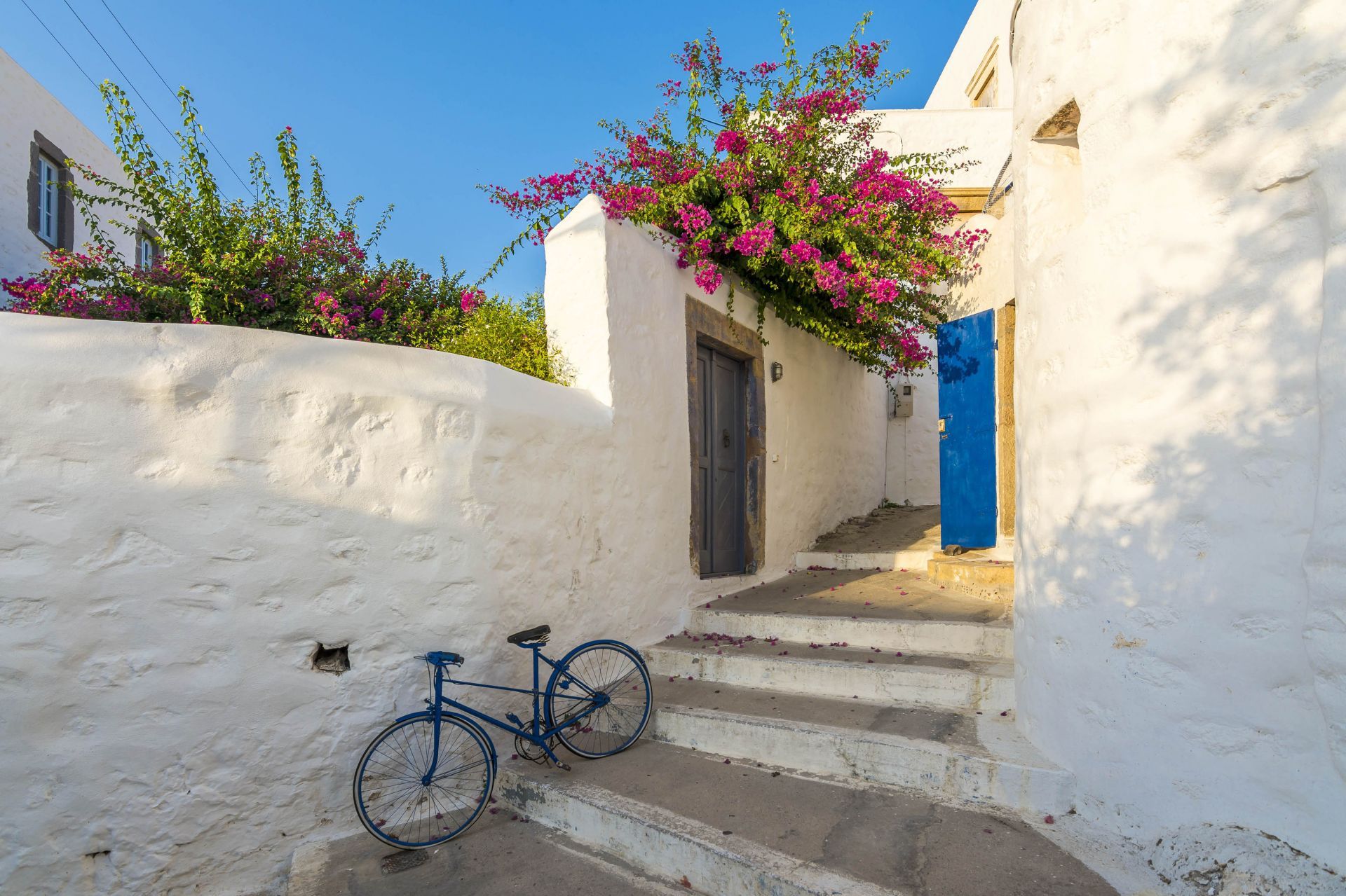 Boutique hotels hidden in the alleys of Chora village, in Patmos