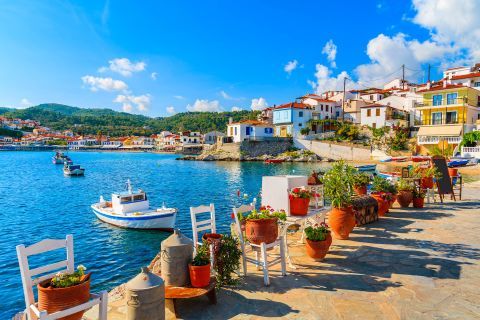 Picturesque promenade. Samos, Eastern Aegean.