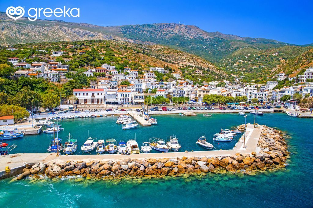 View of Agios Kirikos port.