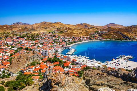 Panoramic view of Myrina, the capital of Lemnos.
