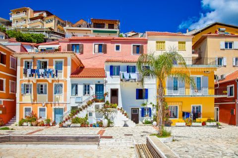Colorful mansions in Parga