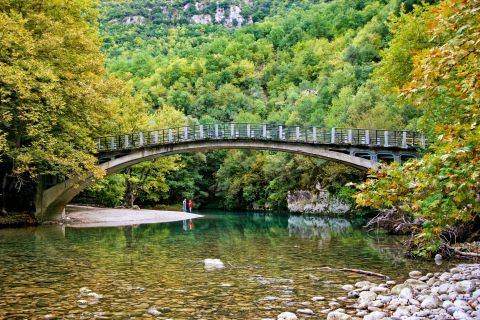 Impressive bridge and natural surroundings, Vikos Gorge