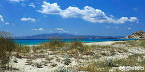 The sea views from from Mikri Vigla Beach on Naxos island