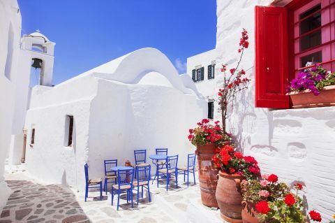 The alleys of the Chora village in the island of Amorgos