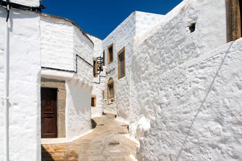 Whitewashed houses in Patmos.