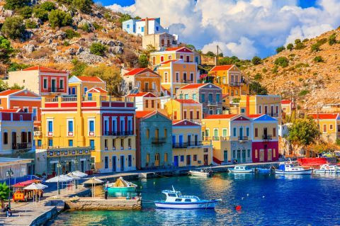 Colorful mansions, Symi.