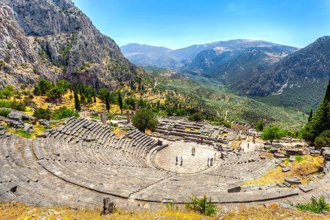 Panoramic vie of the Ancient Theatre, Delphi