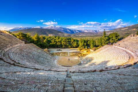 Panoramic view of the Ancient Theatre in Epidaurus