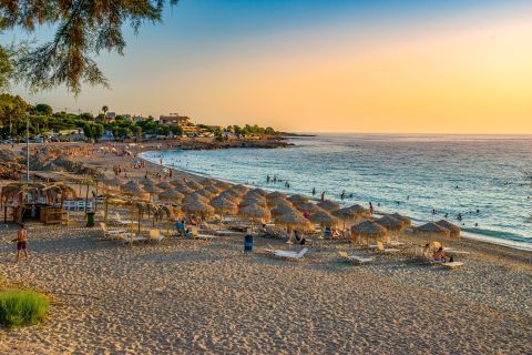 Organised sandy beach in Kyparissia