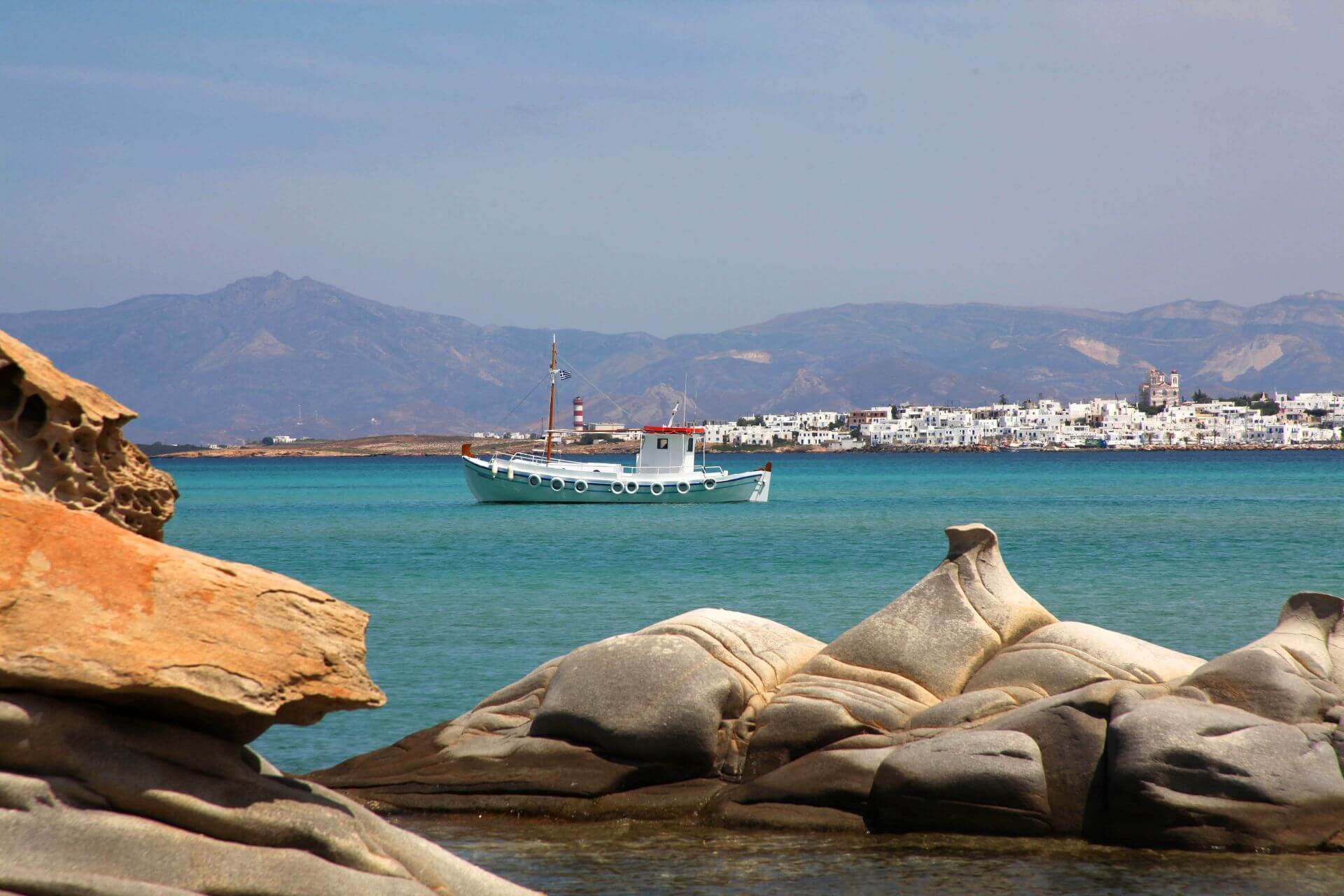 Cyclades islands: The beach of Kolympithres on Paros island