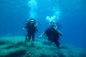 Scuba diving in the many spots of the island