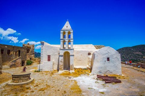 The old churches of Panagia Myrtidiotissa and Panagia Orfani at the Byzantine castle of Kythira